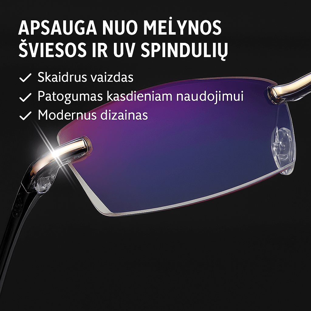🔥 Pirkite 1 ir gaukite 2! TR90 Titanium – akiniai su UV400 ir mėlynos šviesos filtru 🔥